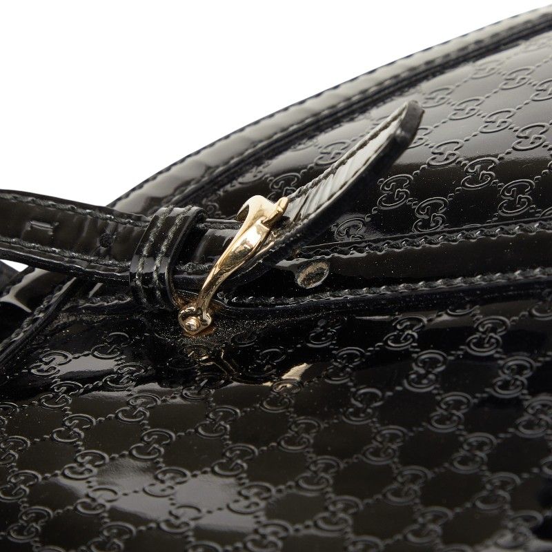 Gucci Micro Guccissima 2-Way Shoulder Bag Black Enamel — view 8