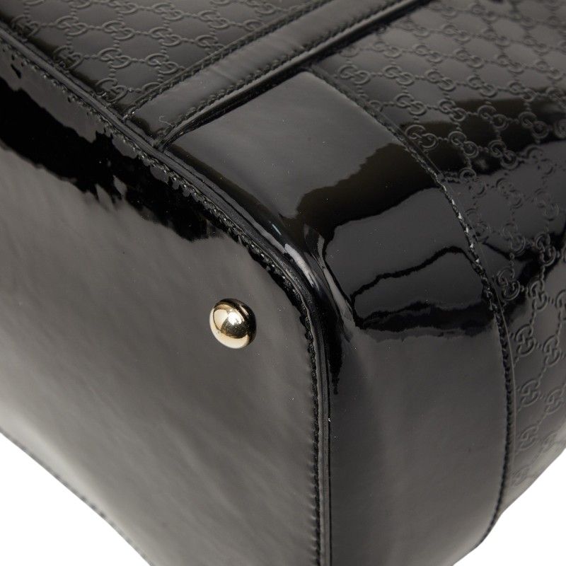 Gucci Micro Guccissima 2-Way Shoulder Bag Black Enamel — view 4
