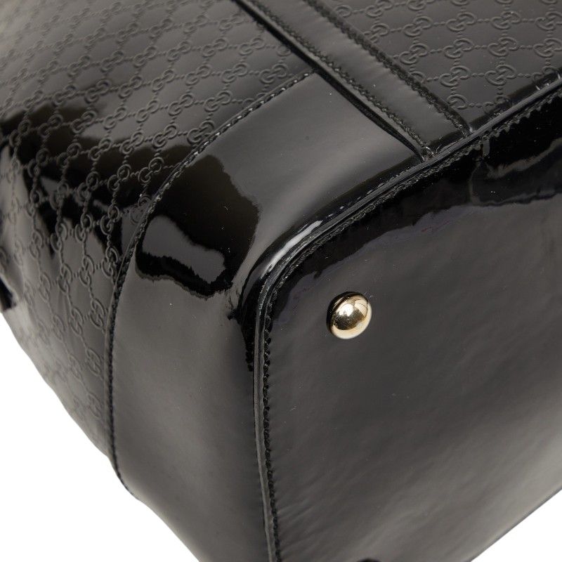 Gucci Micro Guccissima 2-Way Shoulder Bag Black Enamel — view 5