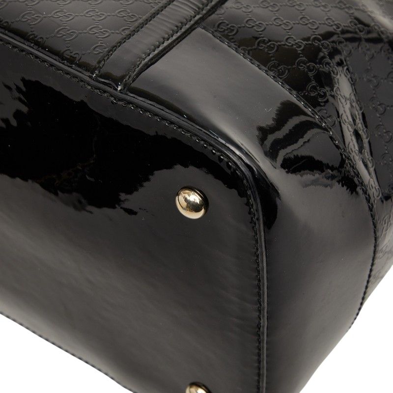 Gucci Micro Guccissima 2-Way Shoulder Bag Black Enamel — view 6