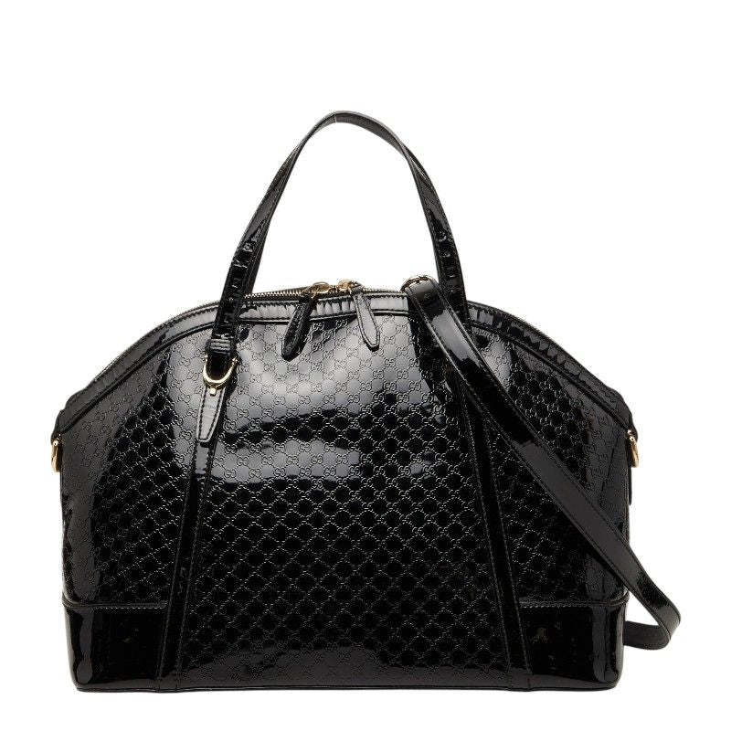Gucci Micro Guccissima 2-Way Shoulder Bag Black Enamel