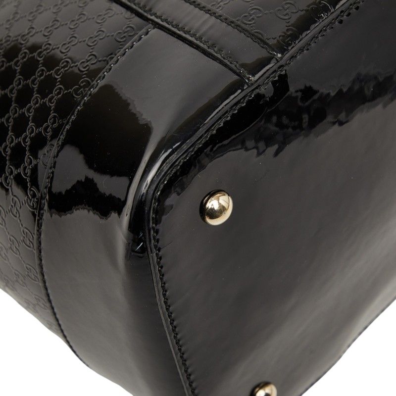 Gucci Micro Guccissima 2-Way Shoulder Bag Black Enamel — view 7