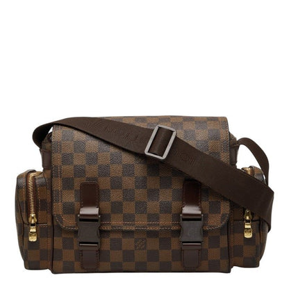 Louis Vuitton Damier Reporter Melville Crossbody Shoulder Bag Brown Leather