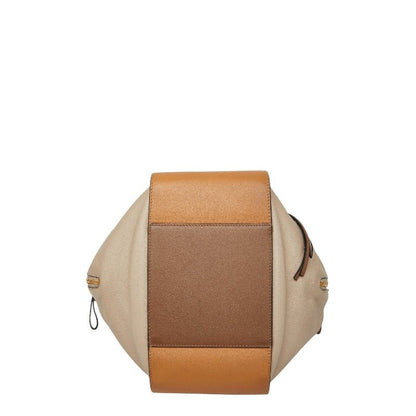 Loewe Anagram Hammock Small Shoulder Bag Drawstring 2-Way Beige Brown Leather — view 3
