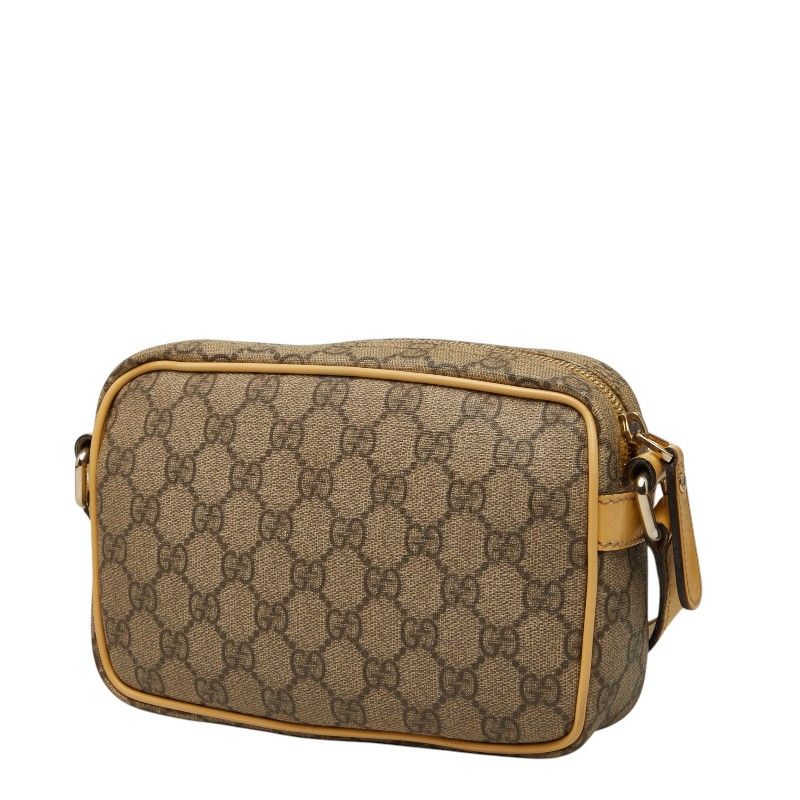 Gucci GG Supreme Crossbody Shoulder Bag Beige Leather — view 2