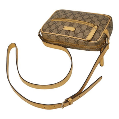 Gucci GG Supreme Crossbody Shoulder Bag Beige Leather — view 8