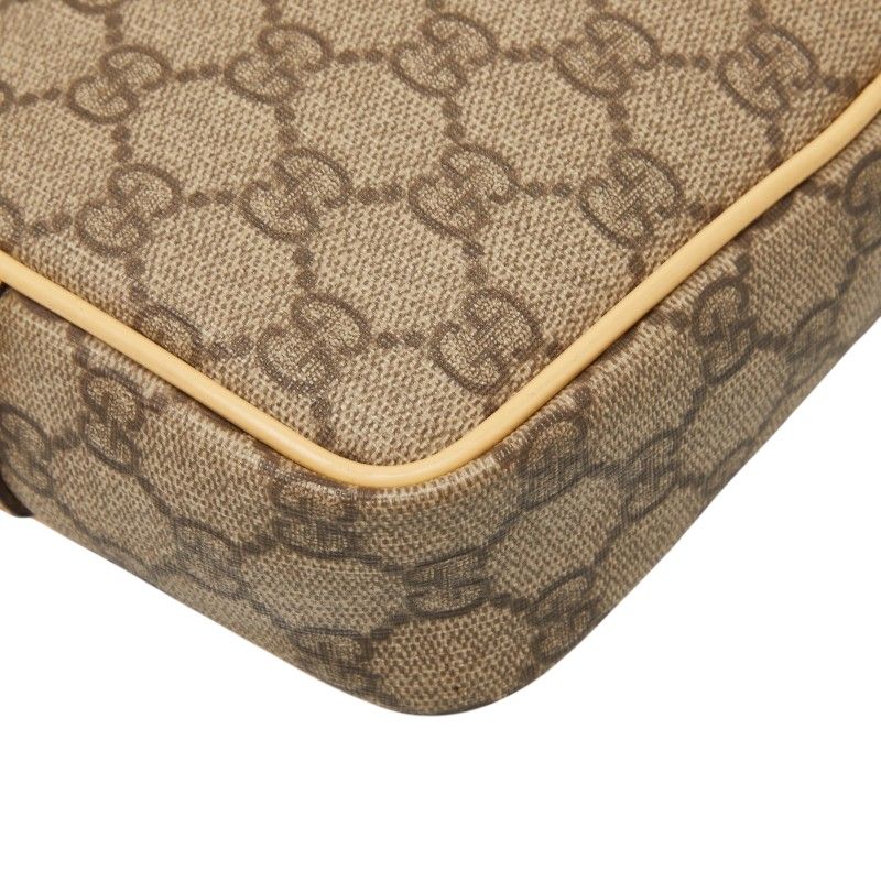 Gucci GG Supreme Crossbody Shoulder Bag Beige Leather — view 7
