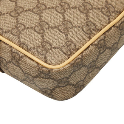 Gucci GG Supreme Crossbody Shoulder Bag Beige Leather — view 7