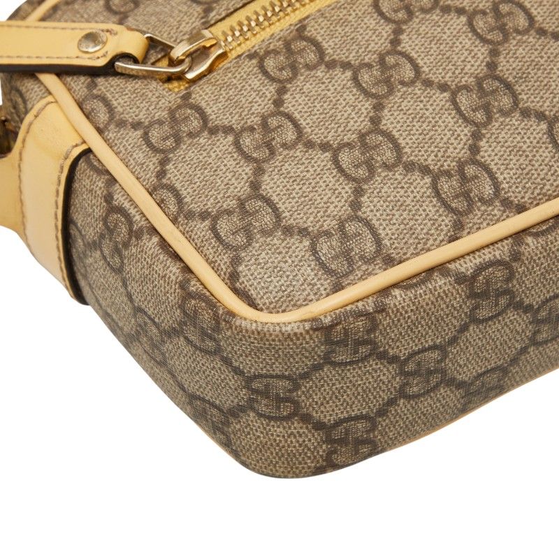 Gucci GG Supreme Crossbody Shoulder Bag Beige Leather — view 4