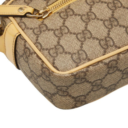 Gucci GG Supreme Crossbody Shoulder Bag Beige Leather — view 4