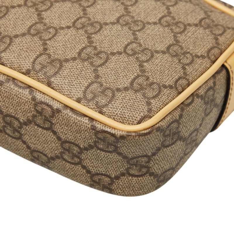 Gucci GG Supreme Crossbody Shoulder Bag Beige Leather — view 6
