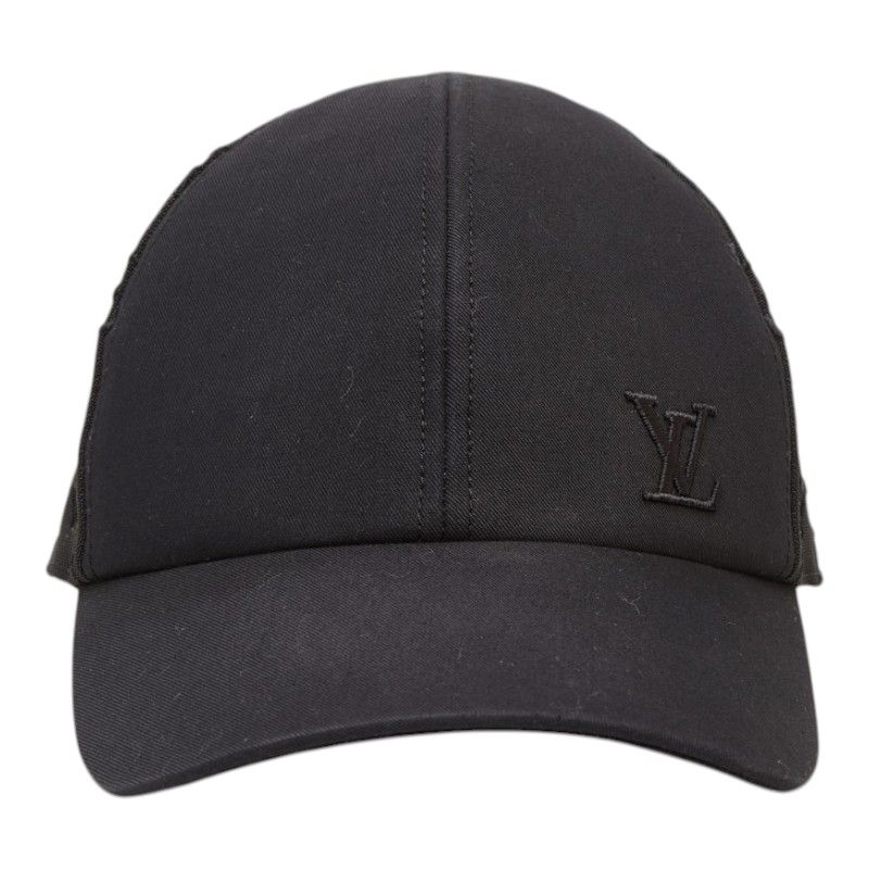 Louis Vuitton Monogram Baseball Mesh Cap Hat 60 Black Cotton Nylon