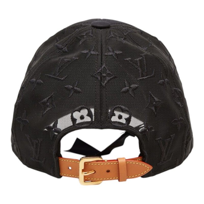 Louis Vuitton Monogram Baseball Mesh Cap Hat 60 Black Cotton Nylon — view 3