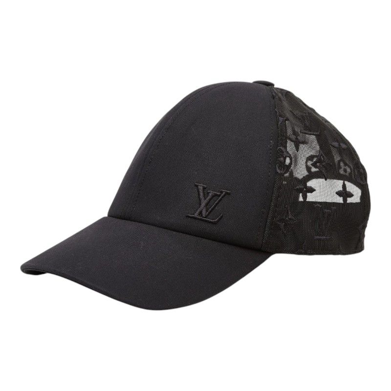Louis Vuitton Monogram Baseball Mesh Cap Hat 60 Black Cotton Nylon — view 2