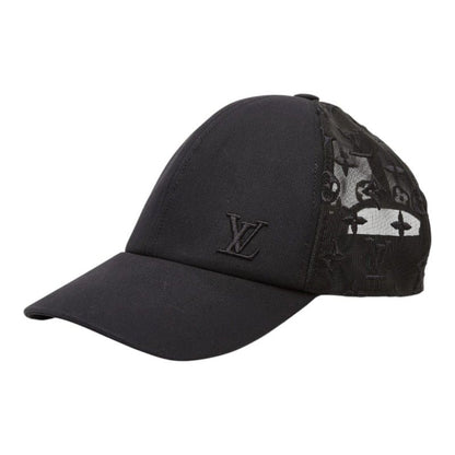 Louis Vuitton Monogram Baseball Mesh Cap Hat 60 Black Cotton Nylon — view 2
