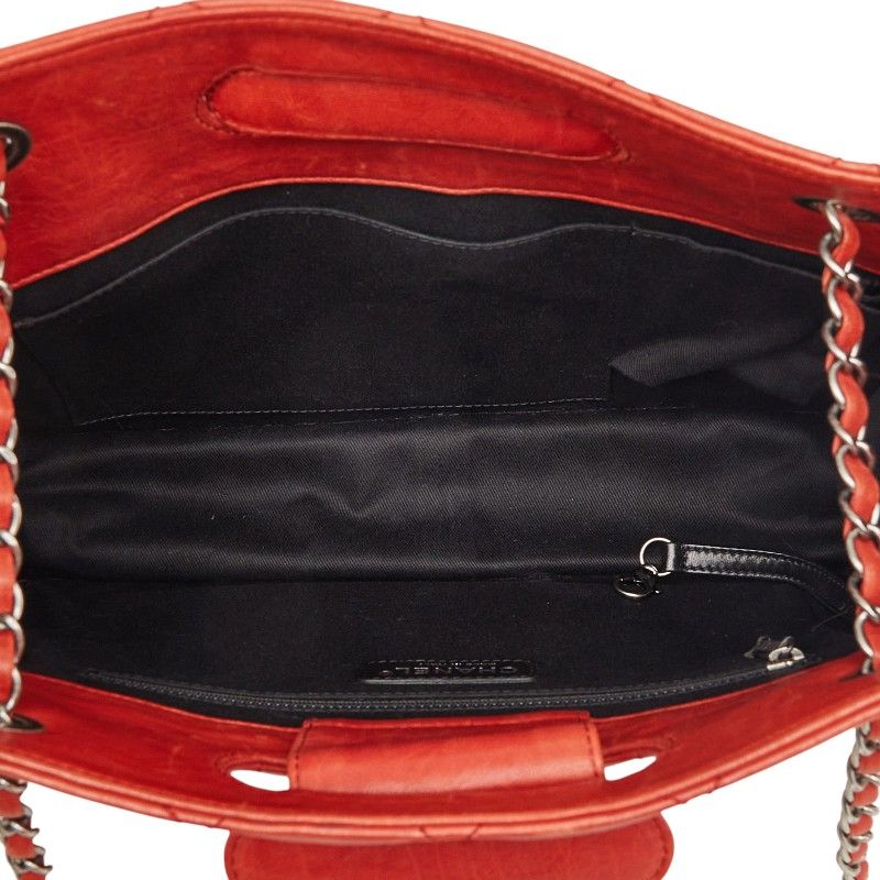 Chanel 2.55 CC Logo Quilted Chain Shoulder Bag 2-Way Red Leather — view 8