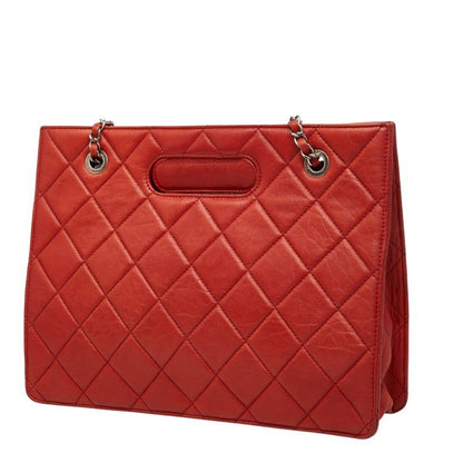 Chanel 2.55 CC Logo Quilted Chain Shoulder Bag 2-Way Red Leather — view 2