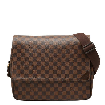 Louis Vuitton Damier Shelton MM Crossbody Shoulder Bag Brown Leather