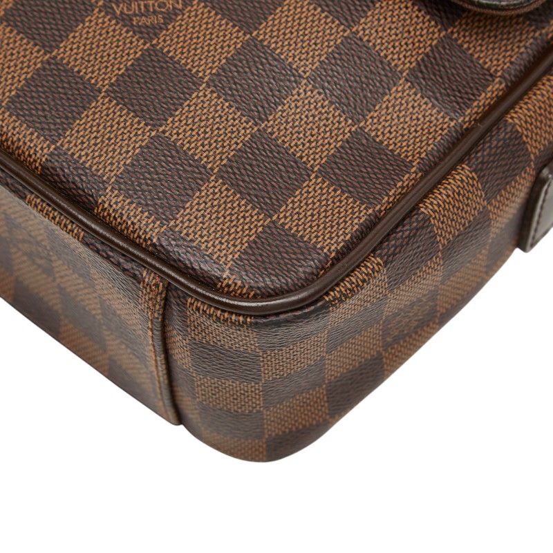 Louis Vuitton Damier Shelton MM Crossbody Shoulder Bag Brown Leather — view 4