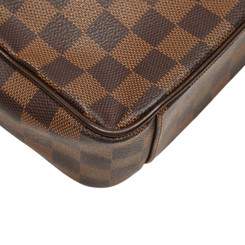 Louis Vuitton Damier Shelton MM Crossbody Shoulder Bag Brown Leather — view 7