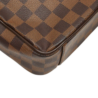 Louis Vuitton Damier Shelton MM Crossbody Shoulder Bag Brown Leather — view 7