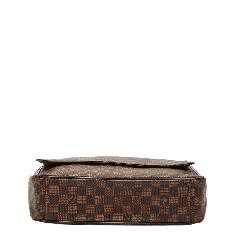 Louis Vuitton Damier Shelton MM Crossbody Shoulder Bag Brown Leather — view 3