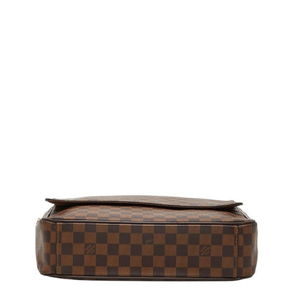 Louis Vuitton Damier Shelton MM Crossbody Shoulder Bag Brown Leather — view 3