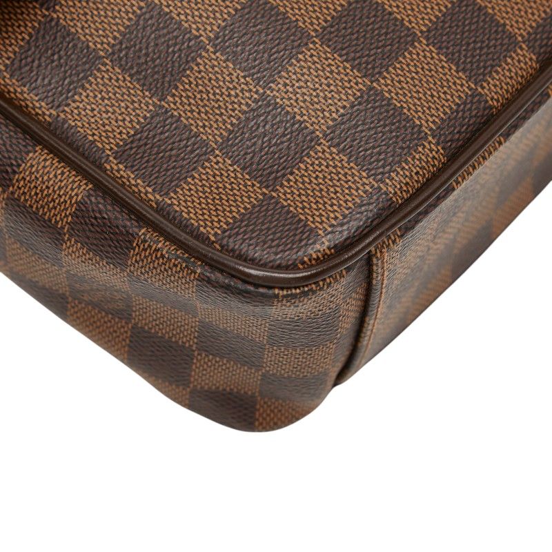 Louis Vuitton Damier Shelton MM Crossbody Shoulder Bag Brown Leather — view 5