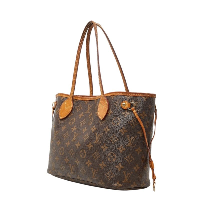 Louis Vuitton Monogram Neverfull PM Tote Brown Leather — view 2