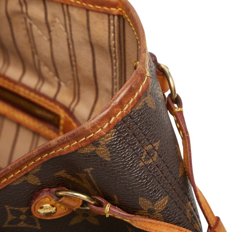 Louis Vuitton Monogram Neverfull PM Tote Brown Leather — view 5