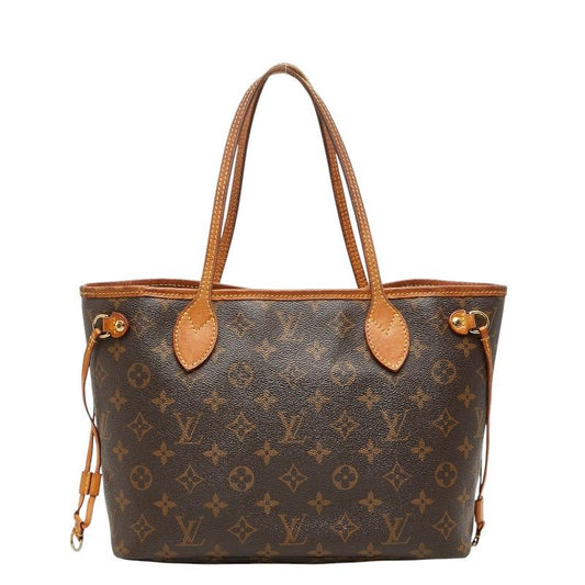 Louis Vuitton Monogram Neverfull PM Tote Brown Leather