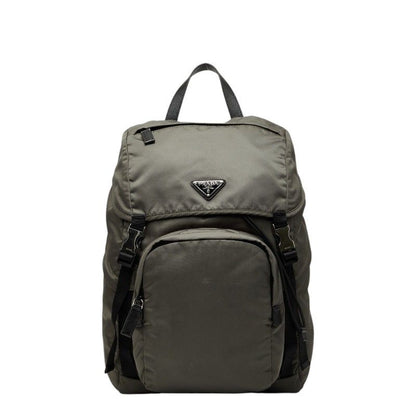 Prada Backpack Khaki Green Nylon Leather