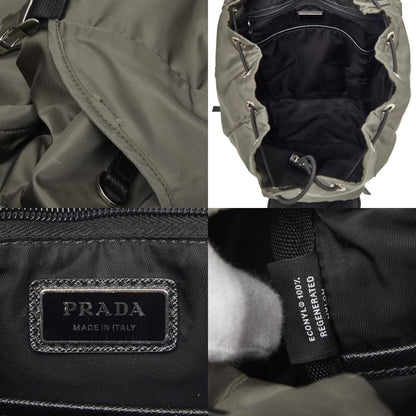 Prada Backpack Khaki Green Nylon Leather — view 9