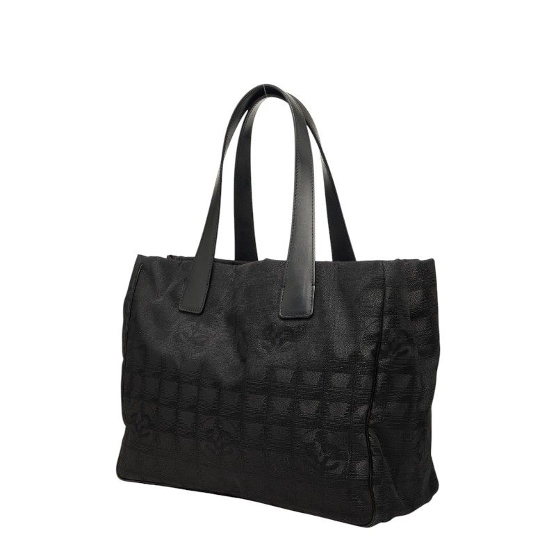Chanel CC Logo New Travel Line Tote MM Black Nylon Leather — view 2