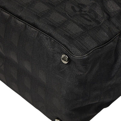 Chanel CC Logo New Travel Line Tote MM Black Nylon Leather — view 7