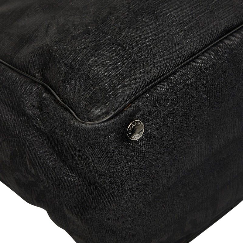 Chanel CC Logo New Travel Line Tote MM Black Nylon Leather — view 6
