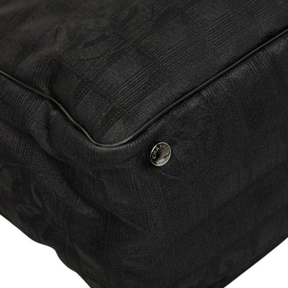 Chanel CC Logo New Travel Line Tote MM Black Nylon Leather — view 6