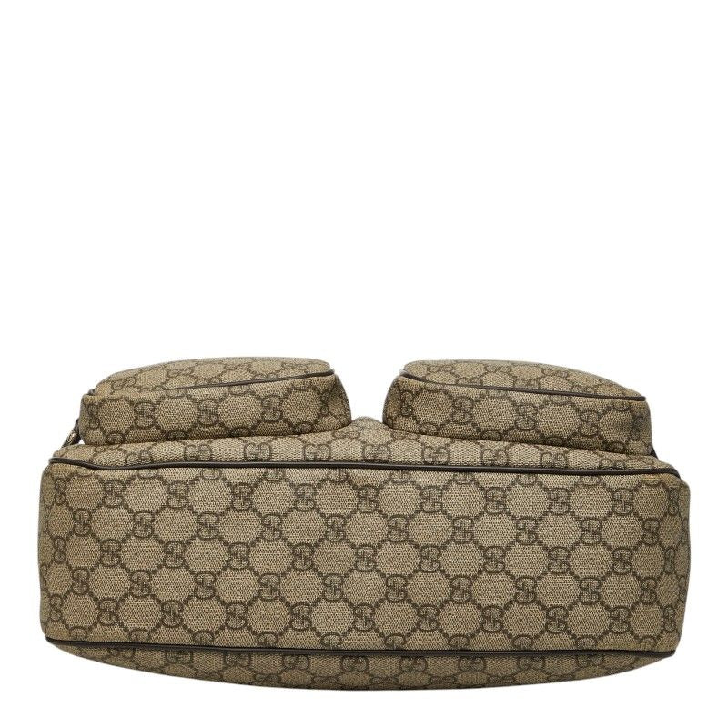Gucci GG Supreme Crossbody Shoulder Bag Beige Brown Leather — view 3