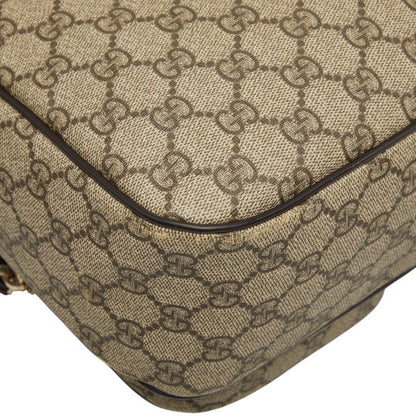 Gucci GG Supreme Crossbody Shoulder Bag Beige Brown Leather — view 7