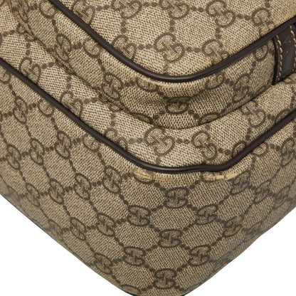 Gucci GG Supreme Crossbody Shoulder Bag Beige Brown Leather — view 4
