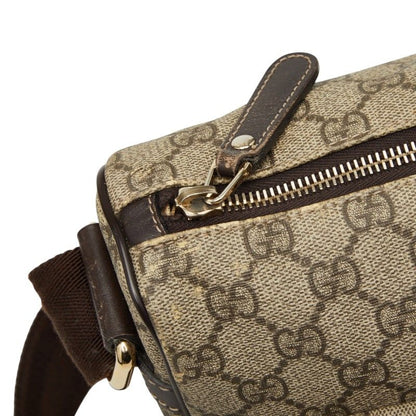 Gucci GG Supreme Crossbody Shoulder Bag Beige Brown Leather — view 8