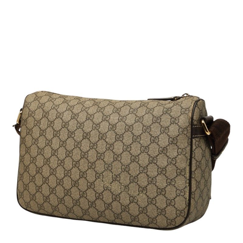 Gucci GG Supreme Crossbody Shoulder Bag Beige Brown Leather — view 2