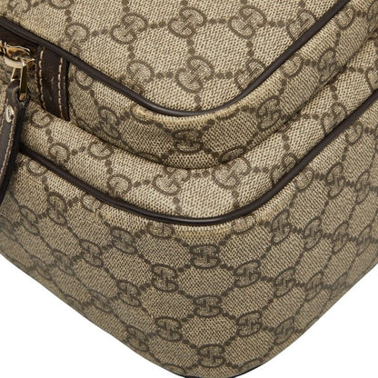 Gucci GG Supreme Crossbody Shoulder Bag Beige Brown Leather — view 5