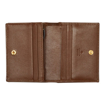 Gucci GG Supreme Horsebit Bifold Wallet Compact Beige Brown Leather — view 6