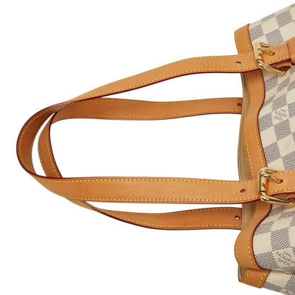 Louis Vuitton Damier Azur Hampstead MM Tote Shoulder Bag White Leather — view 8