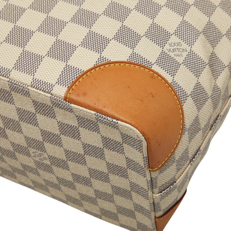 Louis Vuitton Damier Azur Hampstead MM Tote Shoulder Bag White Leather — view 7