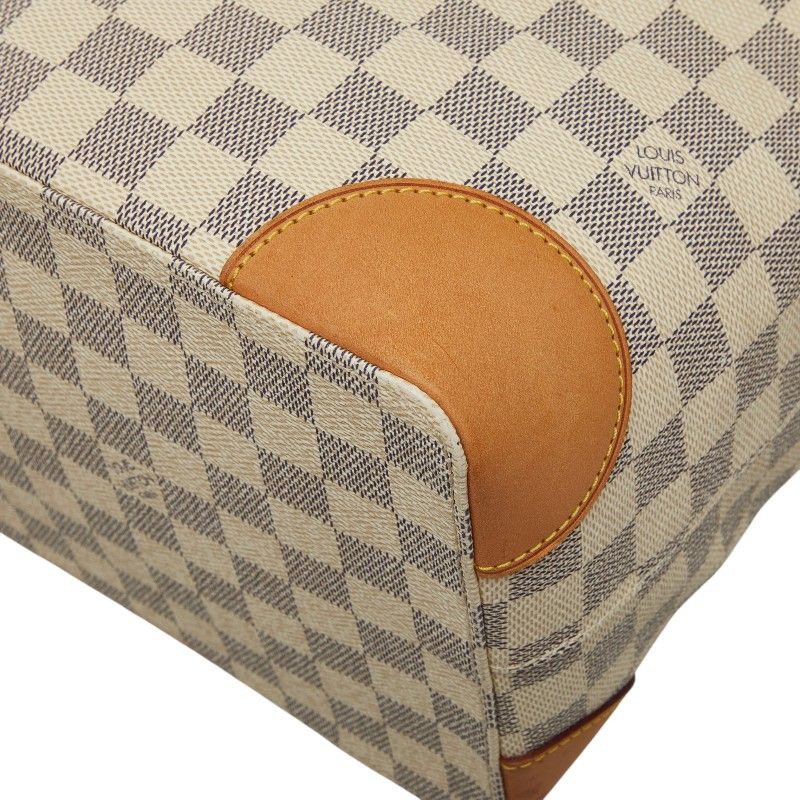 Louis Vuitton Damier Azur Hampstead MM Tote Shoulder Bag White Leather — view 5