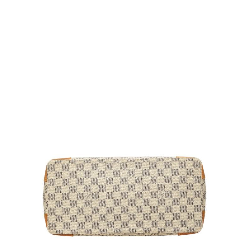 Louis Vuitton Damier Azur Hampstead MM Tote Shoulder Bag White Leather — view 3