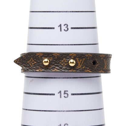 Louis Vuitton Monogram Bracelet Blue Mining 17 Brown Leather — view 7