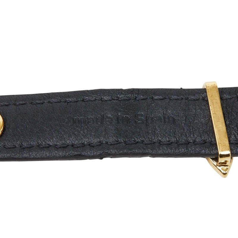 Louis Vuitton Monogram Bracelet Blue Mining 17 Brown Leather — view 6